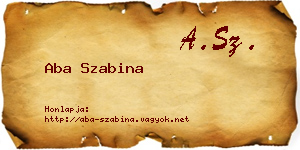 Aba Szabina névjegykártya